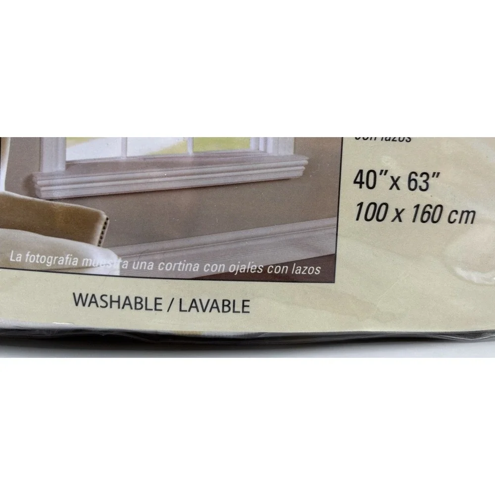 One ThermaLogic Weathermate Insulated Tie Up Curtain Panels 40 x 63 Yellow White